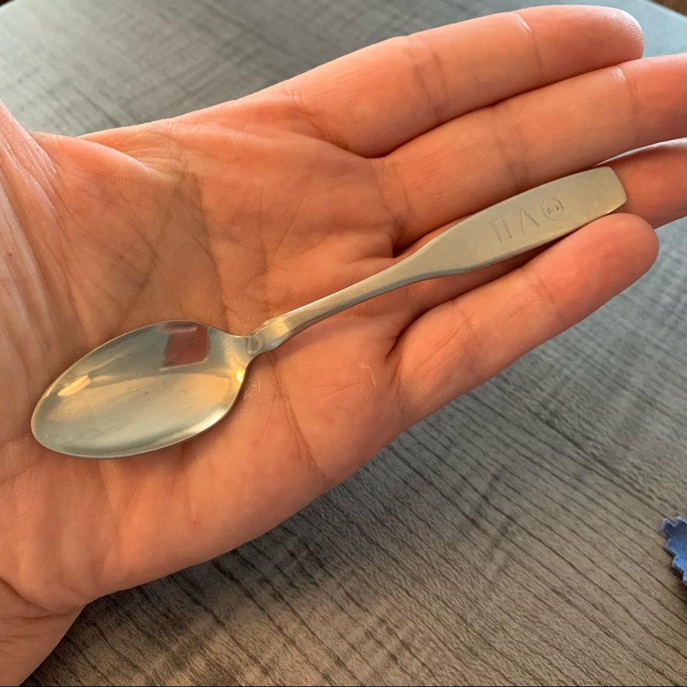 Pi Lambda Phi engraved stainless steel baby spoon